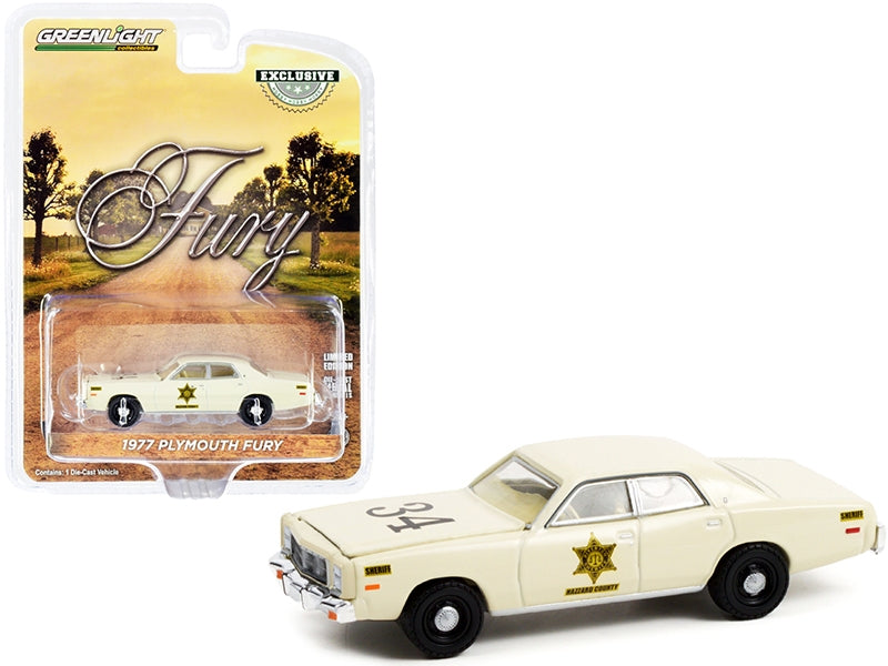 1977 Plymouth Fury Cream #34 Riverton Sheriff "Hazzard County" - Premium Police Models from Greenlight - Just $23.03! Shop now at Rapidvehicles