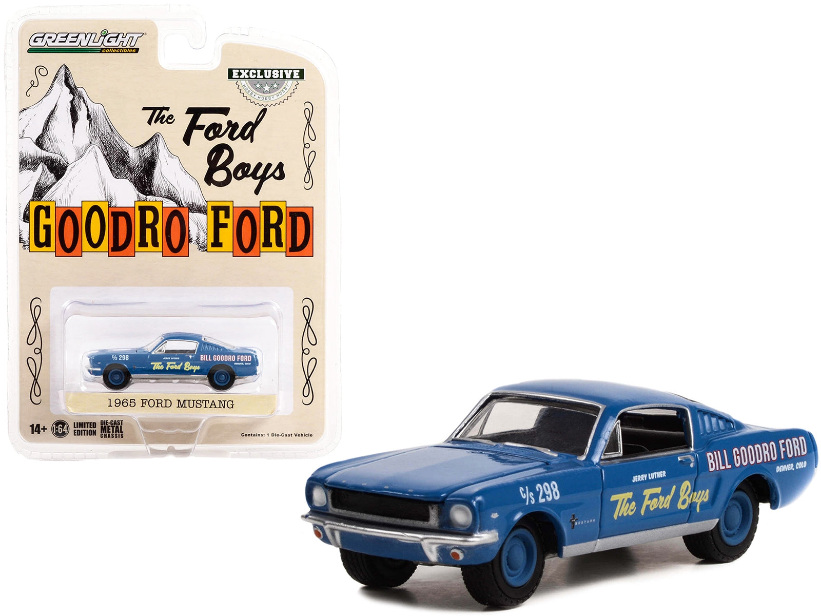 1965 Ford Mustang Fastback Blue "The Ford Boys - Bill Goodro FordFREE SHIPPING IN US - Premium Mustang Models from Greenlight - Just $26.09! Shop now at Rapidvehicles