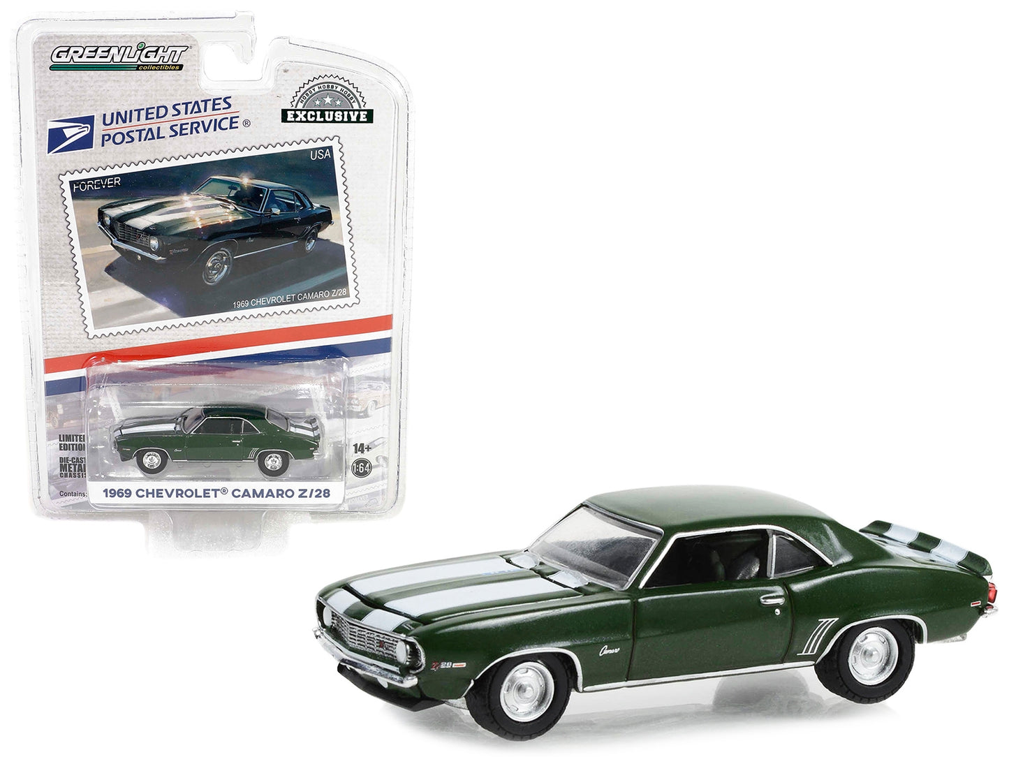 1969 Chevrolet Camaro Z/28 Green Metallic with White Stripes USPS