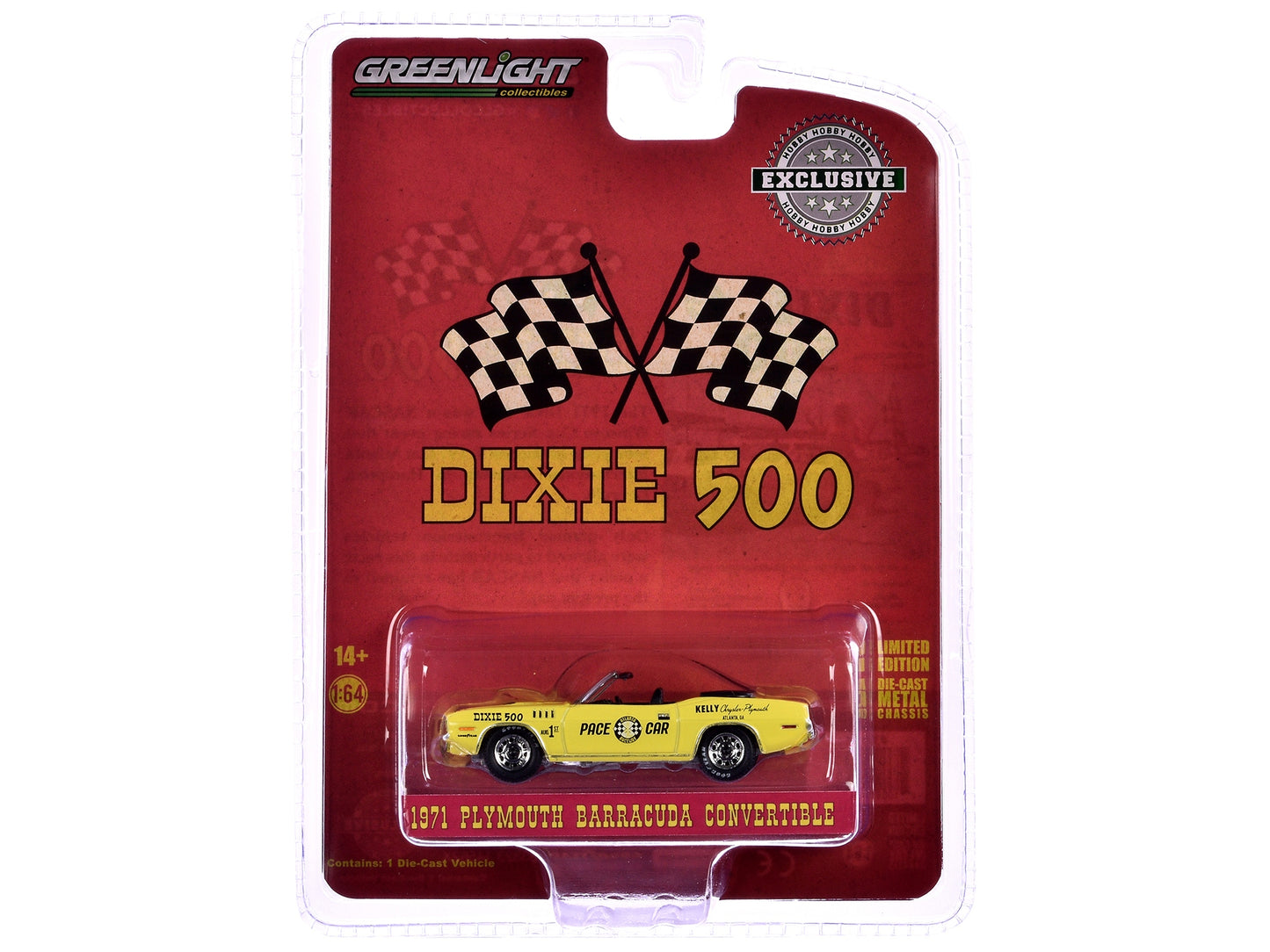 1971 Plymouth Barracuda Convertible "Dixie 500 Pace Car" Yellow - Premium Plymouth Models from Greenlight - Just $23.99! Shop now at Rapidvehicles