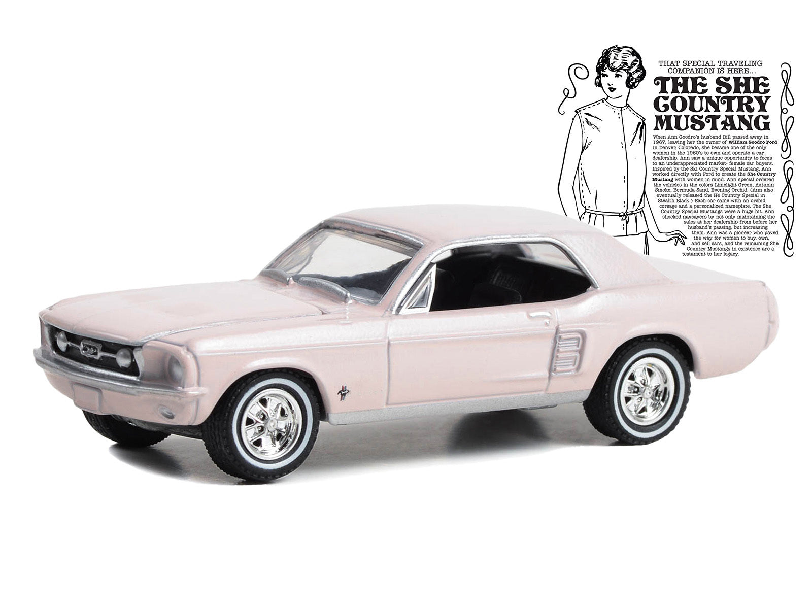 1967 Ford Mustang Coupe "She Country Special - Bill Goodro Ford Denver Colorado" Bermuda Sand "Hobby Exclusive" Series 1/64 Diecast Model Car by Greenlight - Premium Mustang Models from Greenlight - Just $23.45! Shop now at Rapidvehicles