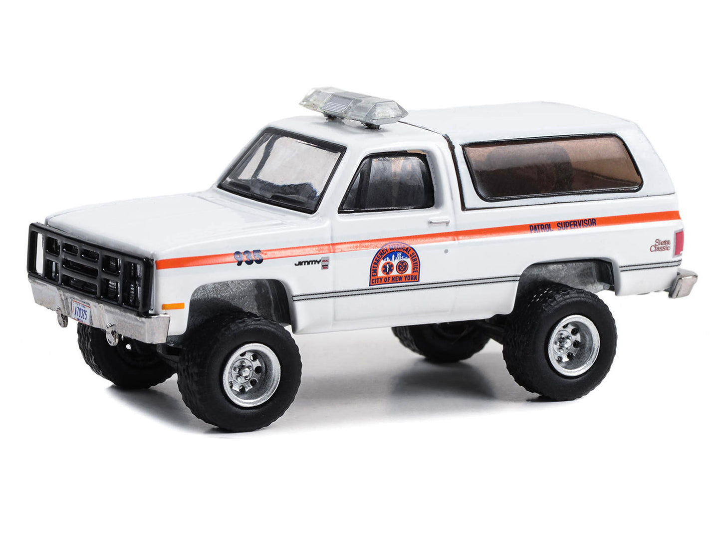 1986 GMC Jimmy White with Orange Stripes "NYC EMS (City of New - Premium GMC Models from Greenlight - Just $26.09! Shop now at Rapidvehicles