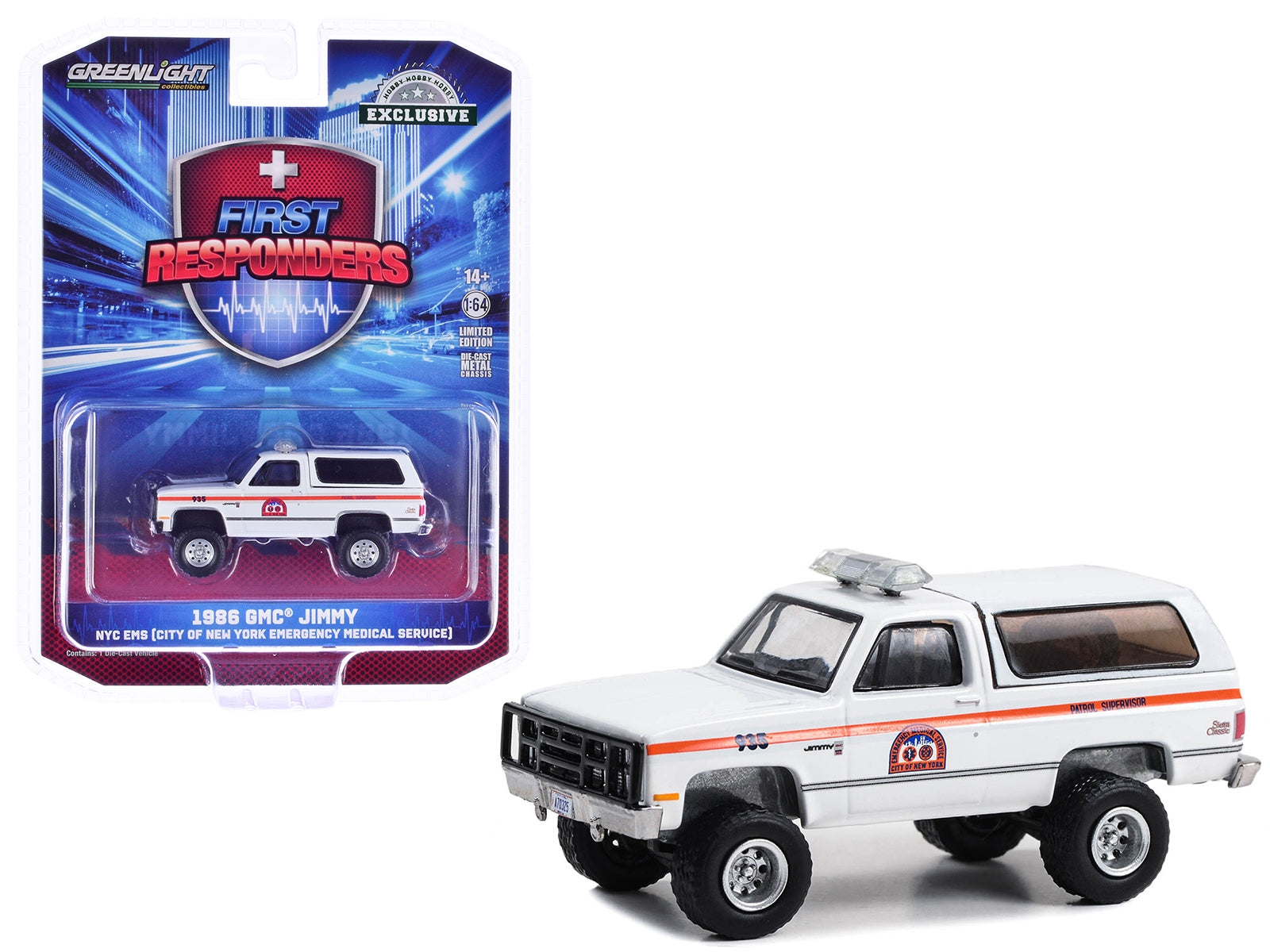 1986 GMC Jimmy White with Orange Stripes "NYC EMS (City of New York Emergency Medical Service) Patrol Supervisor" "First Responders - Hobby Exclusive" Series 1/64 Diecast Model Car by Greenlight - Premium GMC Models from Greenlight - Just $23.45! Shop now at Rapidvehicles