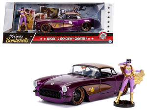 1957 Chevrolet Corvette Purple with Batgirl Diecast Figurine "DC Comics Bombshells" Series 1/24 Diecast Model Car by Jada - Premium Corvette Models from Jada - Just $59.59! Shop now at Rapidvehicles