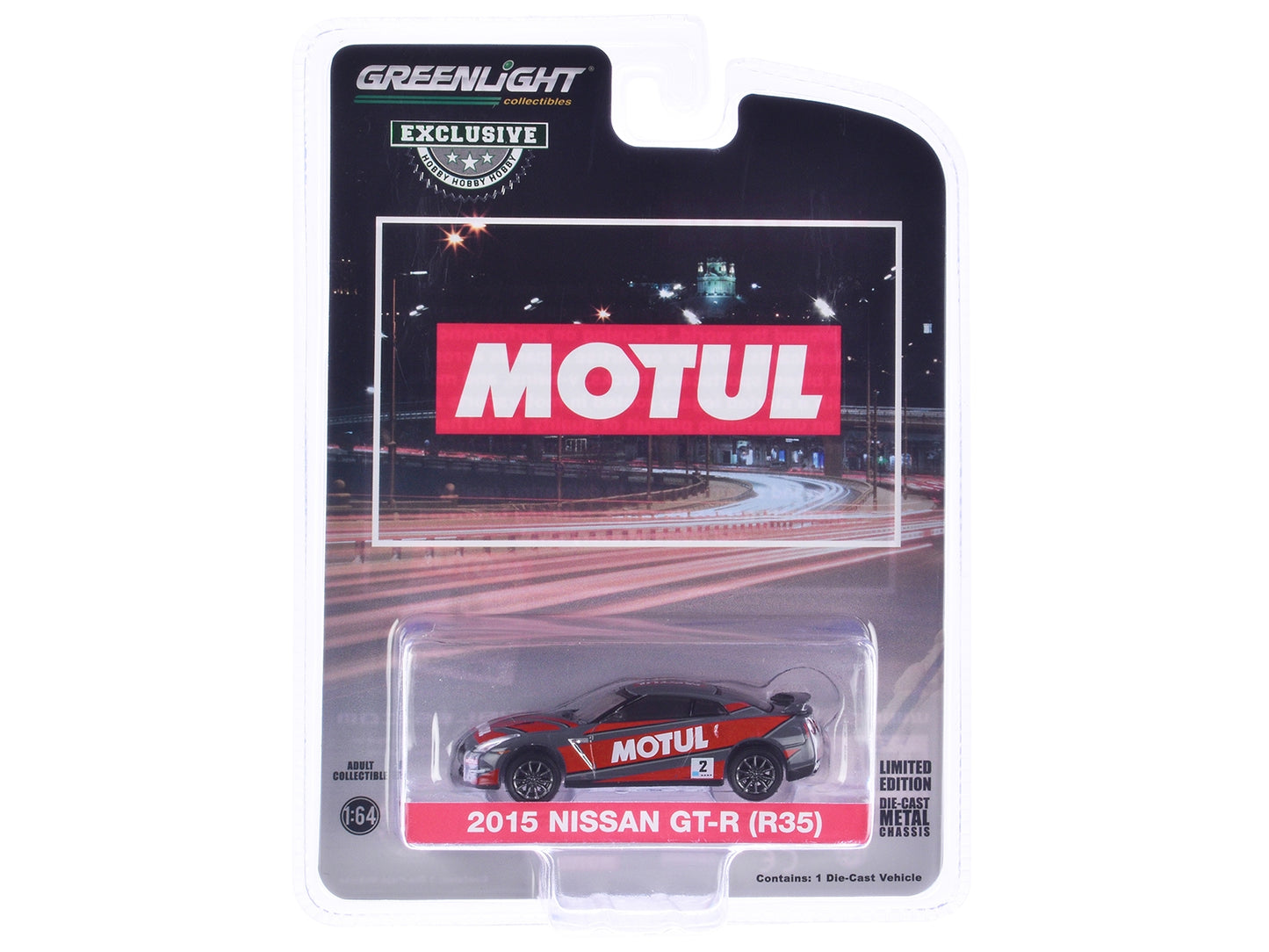 2015 Nissan GT-R (R35) #2 "MOTUL" Gray with Red Graphics "Hobby - Premium Nissan Models from Greenlight - Just $26.99! Shop now at Rapidvehicles