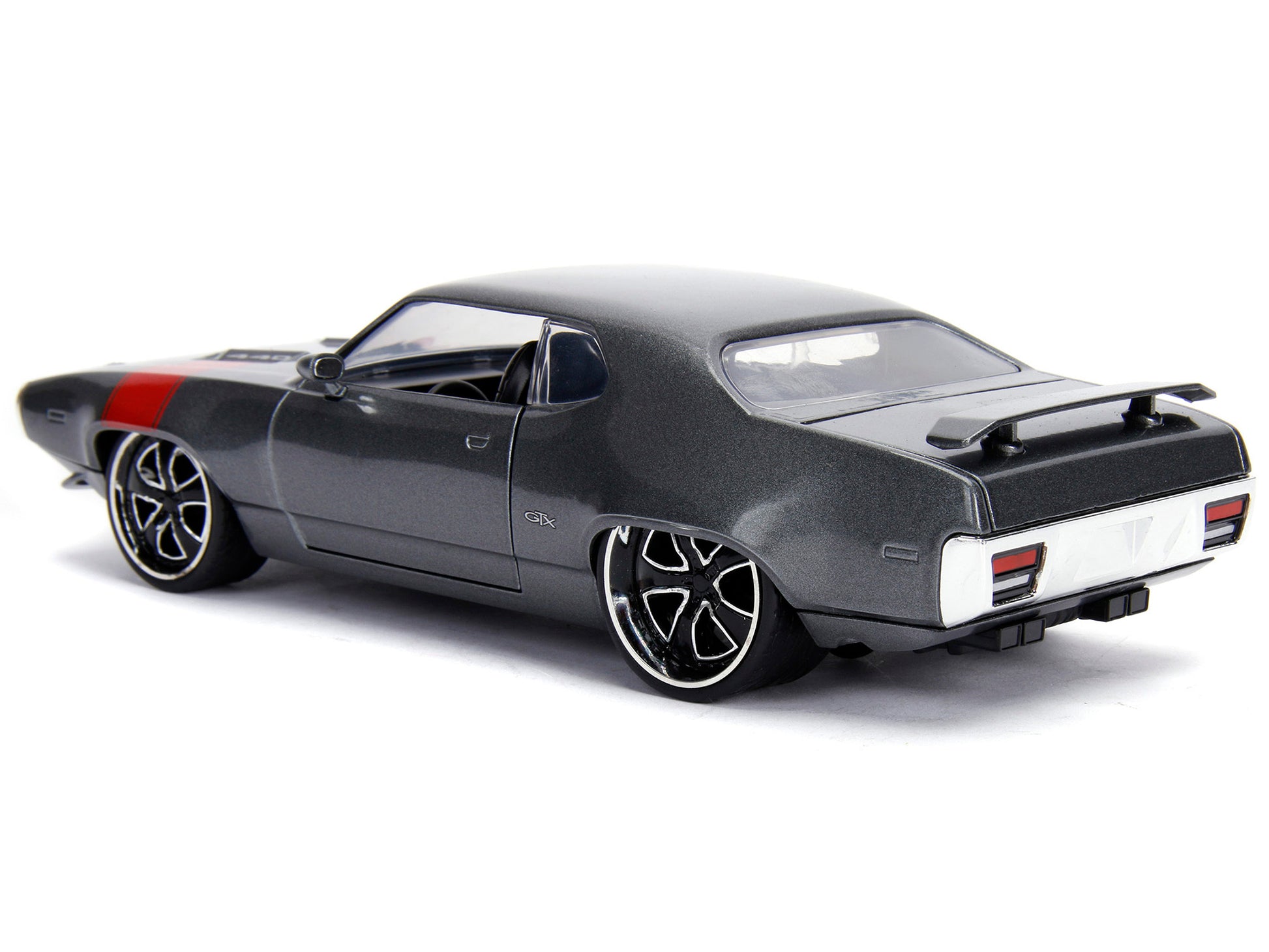 1972 Plymouth GTX 440 Metallic Gray with Red Stripe "Bigtime - Premium Plymouth Models from Jada - Just $54.99! Shop now at Rapidvehicles