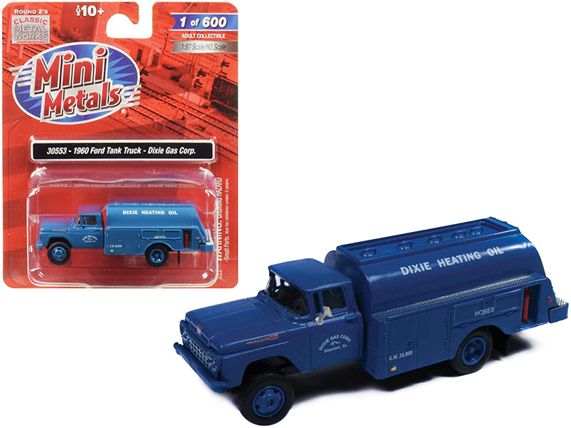 1960 Ford Tank Truck "Dixie Gas Corp." Blue 1/87 (HO) Scale Model by Classic Metal Works free shipping USA