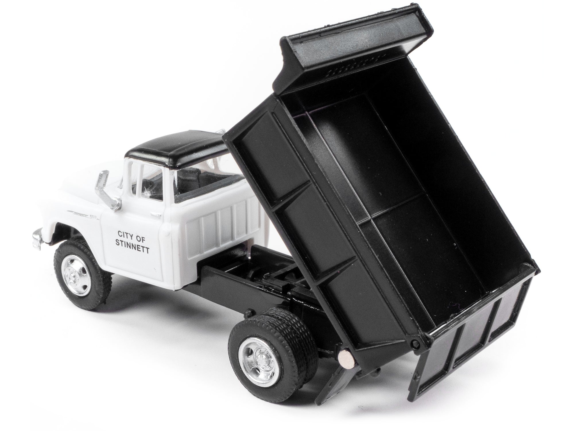 1955 Chevrolet Dump Truck White with Black Top "City of Stinnet Public Works" 1/87 (HO) Scale Model by Classic Metal Works - Premium Chevrolet Models from Classic Metal Works - Just $42.74! Shop now at Rapidvehicles