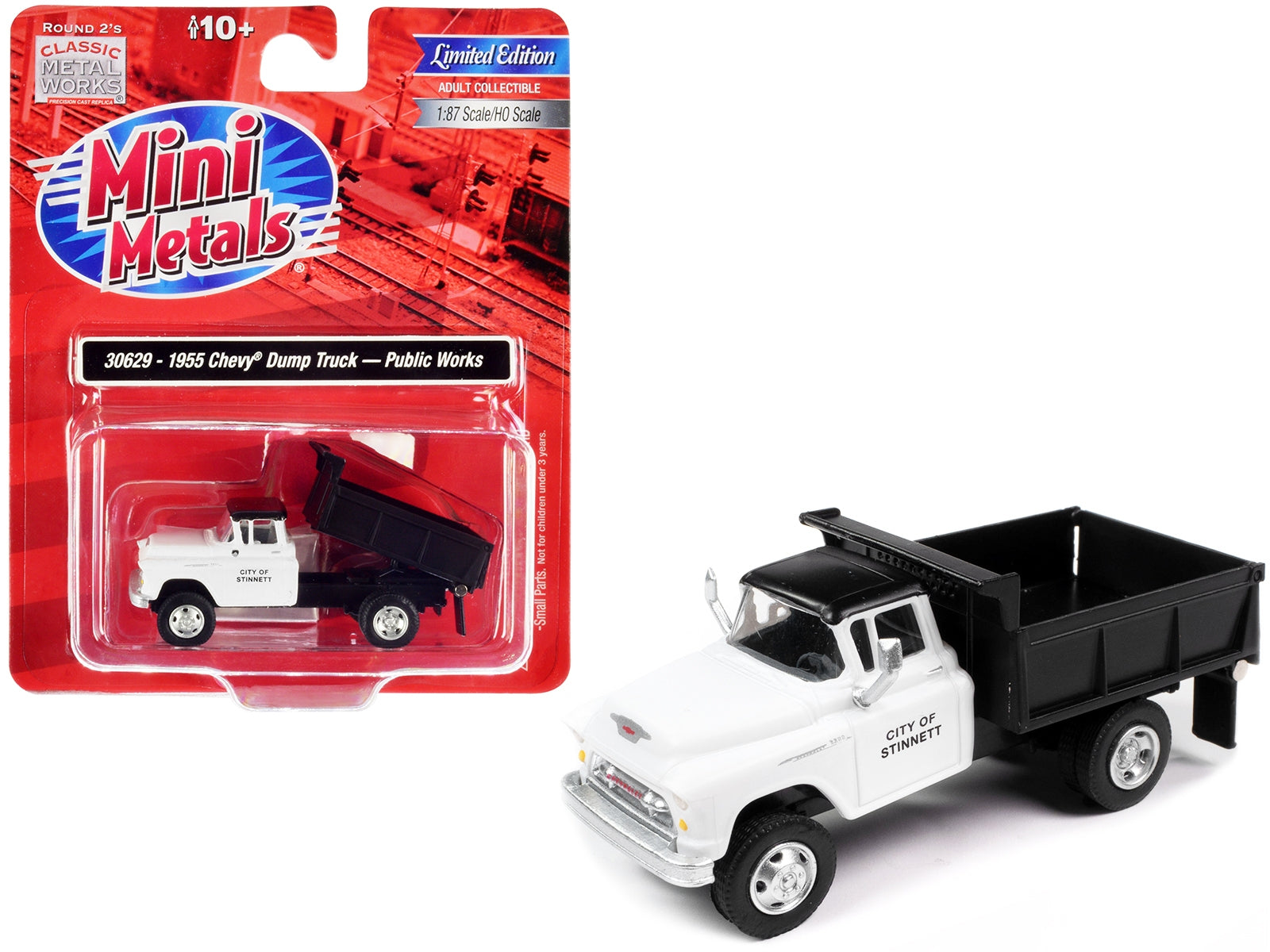 1955 Chevrolet Dump Truck White with Black Top "City of Stinnet Public Works" 1/87 (HO) Scale Model by Classic Metal Works - Premium Chevrolet Models from Classic Metal Works - Just $42.74! Shop now at Rapidvehicles