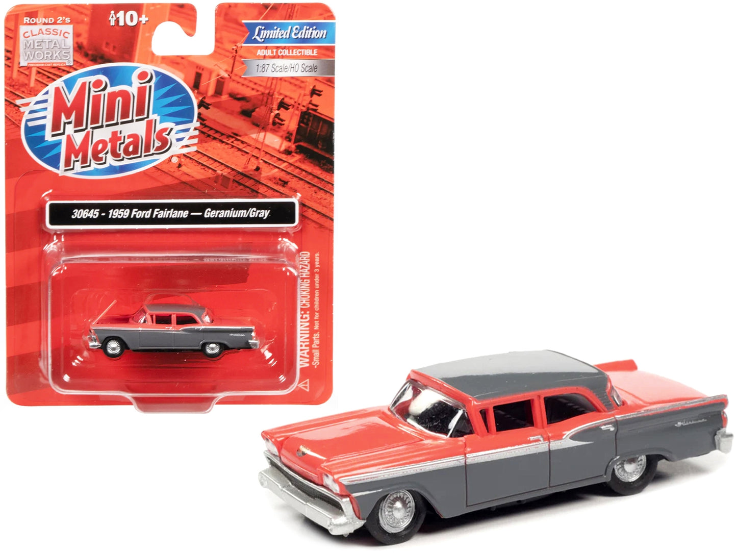 1959 Ford Fairlane Geranium Pink and Gunsmoke Gray 1/87 (HO) - Premium Ford Models from Classic Metal Works - Just $46.79! Shop now at Rapidvehicles