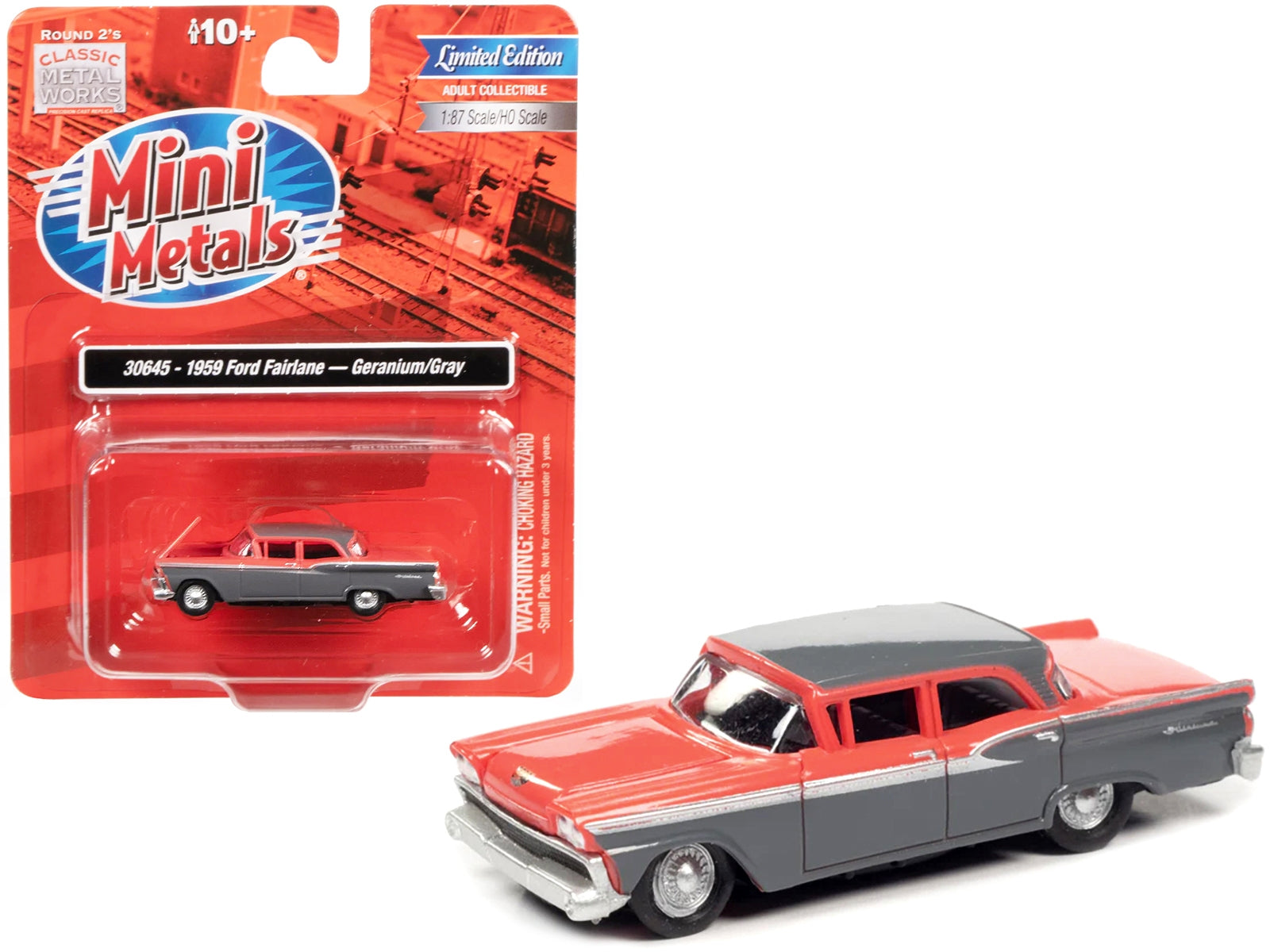 1959 Ford Fairlane Geranium Pink and Gunsmoke Gray 1/87 (HO) - Premium Ford Models from Classic Metal Works - Just $46.79! Shop now at Rapidvehicles