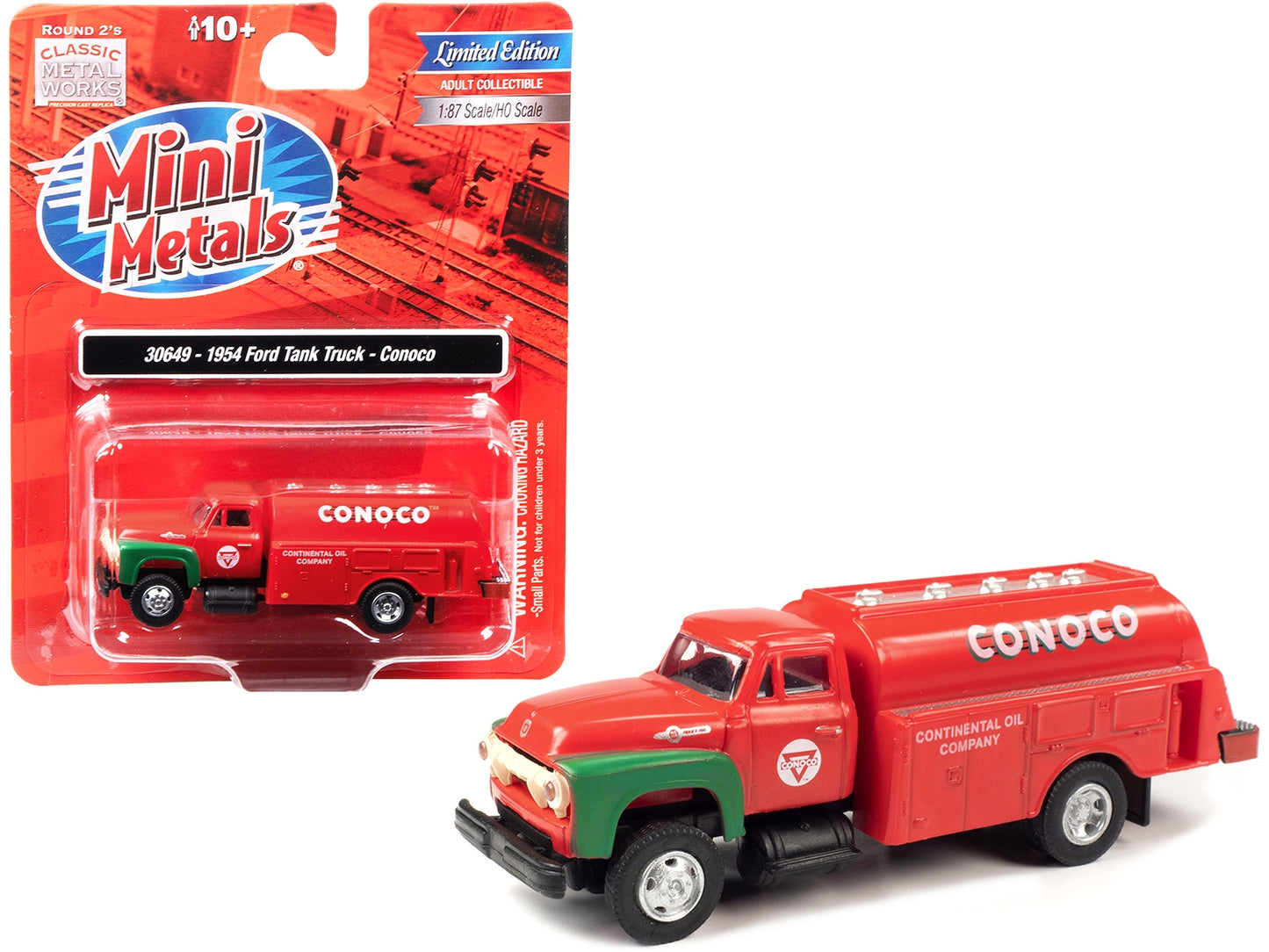 1954 Ford Tanker Truck Red and Green "Conoco" 1/87 (HO) Scale - Premium Ford Models from Classic Metal Works - Just $50.39! Shop now at Rapidvehicles