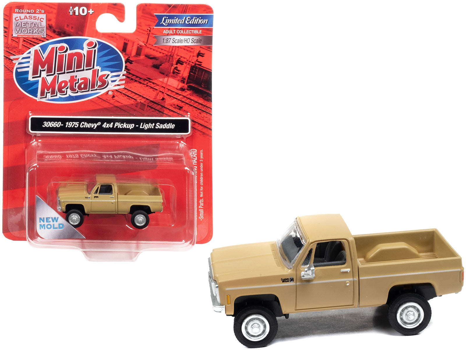 1975 Chevrolet 4x4 Pickup Truck Light Saddle Beige 1/87 (HO) Scale Model Car by Classic Metal Works - Premium Pickup Trucks Models from Classic Metal Works - Just $42.74! Shop now at Rapidvehicles