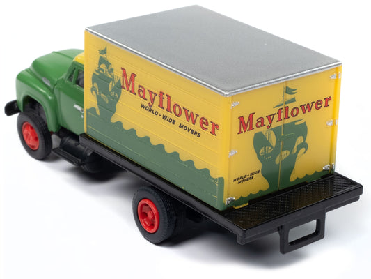 1954 Ford Box Truck Green and Yellow "Mayflower World-Wide - Premium Ford Models from Classic Metal Works - Just $51.29! Shop now at Rapidvehicles