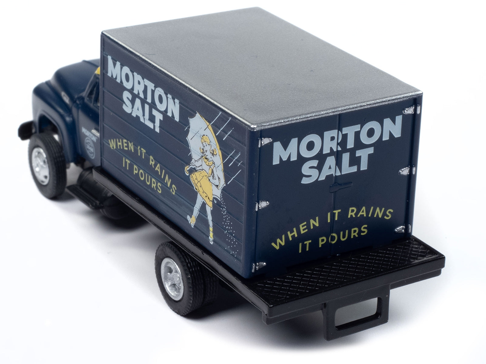 1954 Ford Box Truck Dark Blue with Yellow Top "Morton Salt" "Mini - Premium Ford Models from Classic Metal Works - Just $41.45! Shop now at Rapidvehicles