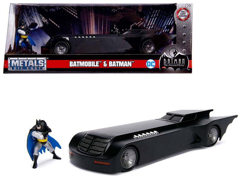 Batmobile with Batman Diecast Figure "Animated Series" DC Comics Series 1/24 Diecast Model Car by Jada free shipping USA