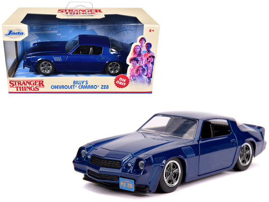 Billy's Chevrolet Camaro Z28 Metallic Dark Blue "Stranger Things" (2016) TV Series "Hollywood Rides" 1/32 Diecast Model Car by Jada free shipping USA