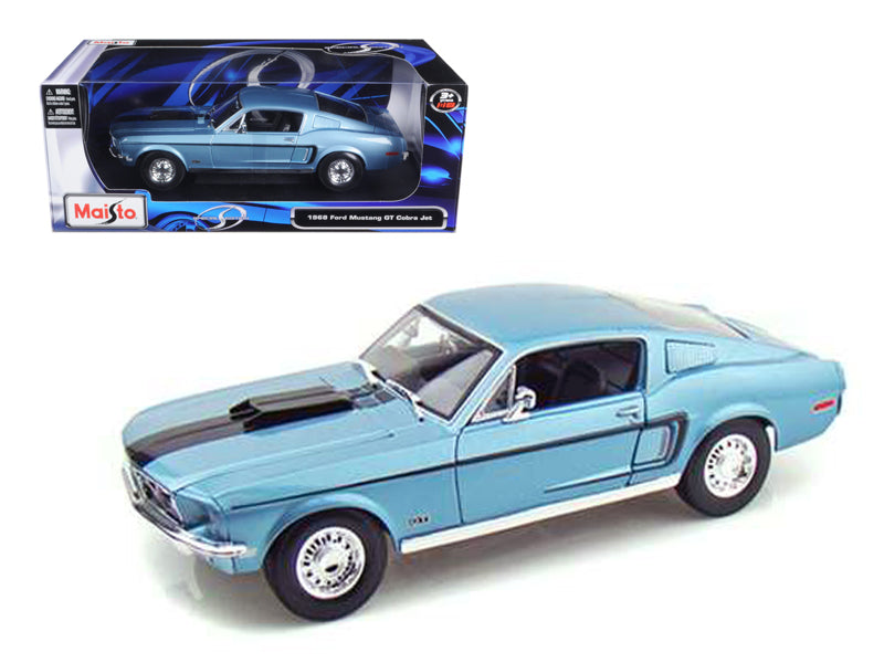 1968 Ford Mustang CJ Cobra Jet Blue 1/18 Diecast Model Car by Maisto - Premium  from Maisto - Just $59.99! Shop now at Rapidvehicles