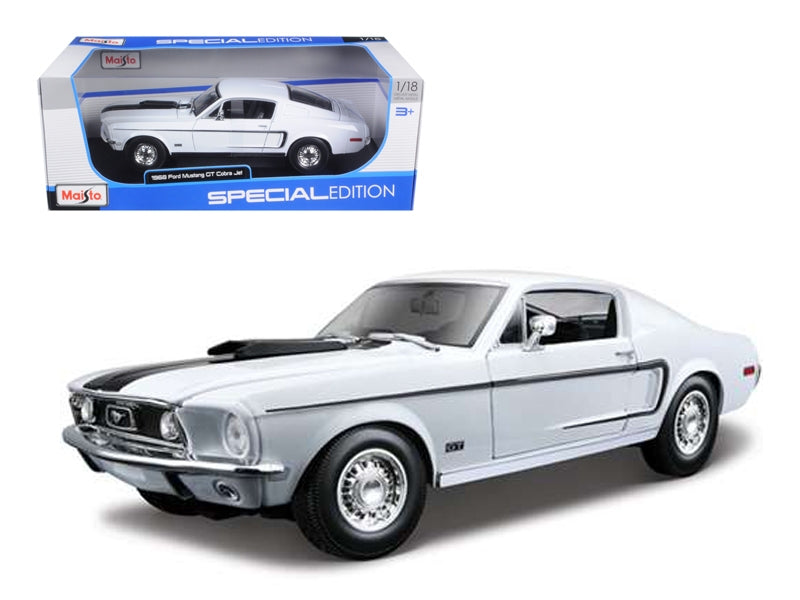 1968 Ford Mustang CJ Cobra Jet White 1/18 Diecast Model Car by - Premium Mustang Models from Maisto - Just $77.39! Shop now at Rapidvehicles