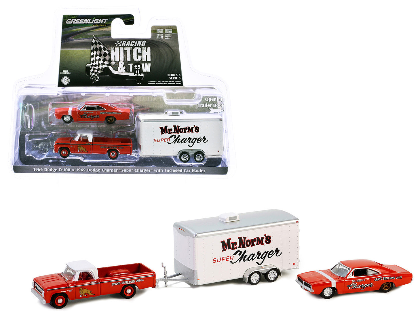 1966 Dodge D-100 Pickup Truck Red with White Top and 1969 Dodge - Premium Dodge Models from Greenlight - Just $53.99! Shop now at Rapidvehicles