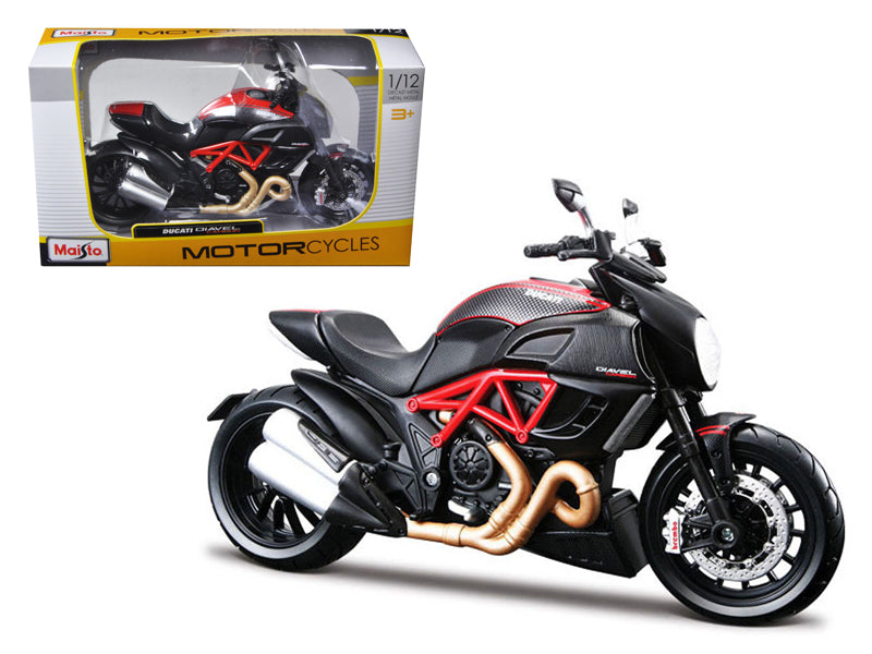 Ducati Diavel Red and Carbon 1/12 Diecast Motorcycle Model by Maisto - Premium physical from Rapidvehicles - Just $39.99! Shop now at Rapidvehicles