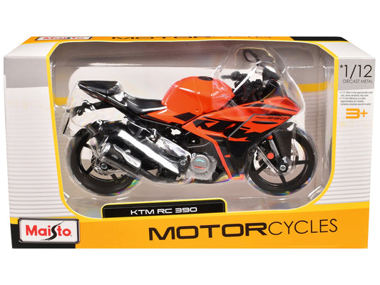 KTM RC 390 Motorcycle Orange and Black 1/12 Diecast Model by - Premium KTM Motorcycles from Maisto - Just $43.19! Shop now at Rapidvehicles