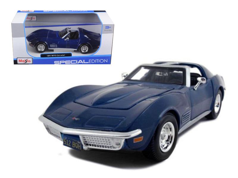 1970 Chevrolet Corvette Blue 1/24 Diecast Model Car by Maisto free shipping USA
