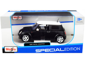 Mini Cooper Matt Black with White Top 1/24 Diecast Model Car by Maisto - Premium  from Maisto - Just $39.99! Shop now at Rapidvehicles