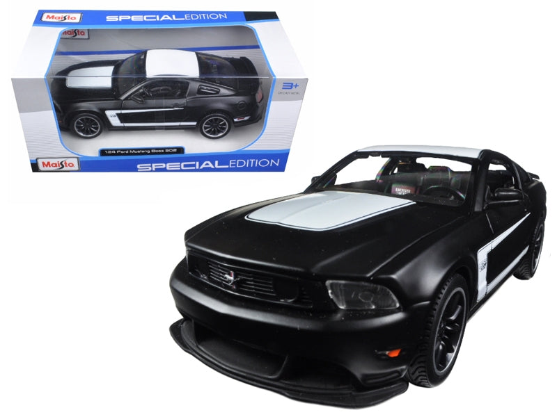 2012 Ford Mustang Boss 302 Matt Black and White 1/24 Diecast - Premium Mustang Models from Maisto - Just $57.59! Shop now at Rapidvehicles