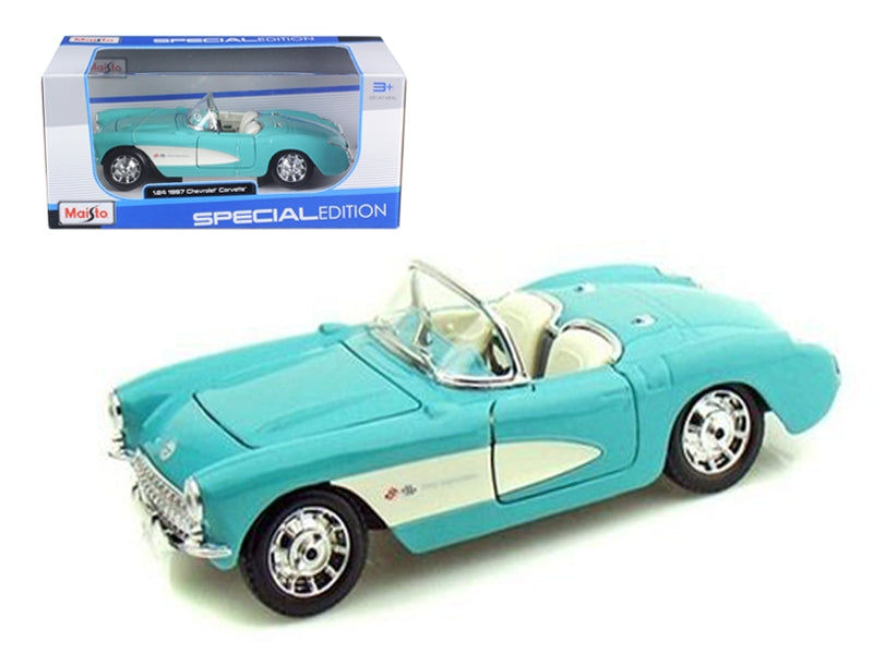 1957 Chevrolet Corvette Convertible Turquoise 1/24 Diecast Model Car by Maisto - Premium Corvette Models from Maisto - Just $52.33! Shop now at Rapidvehicles