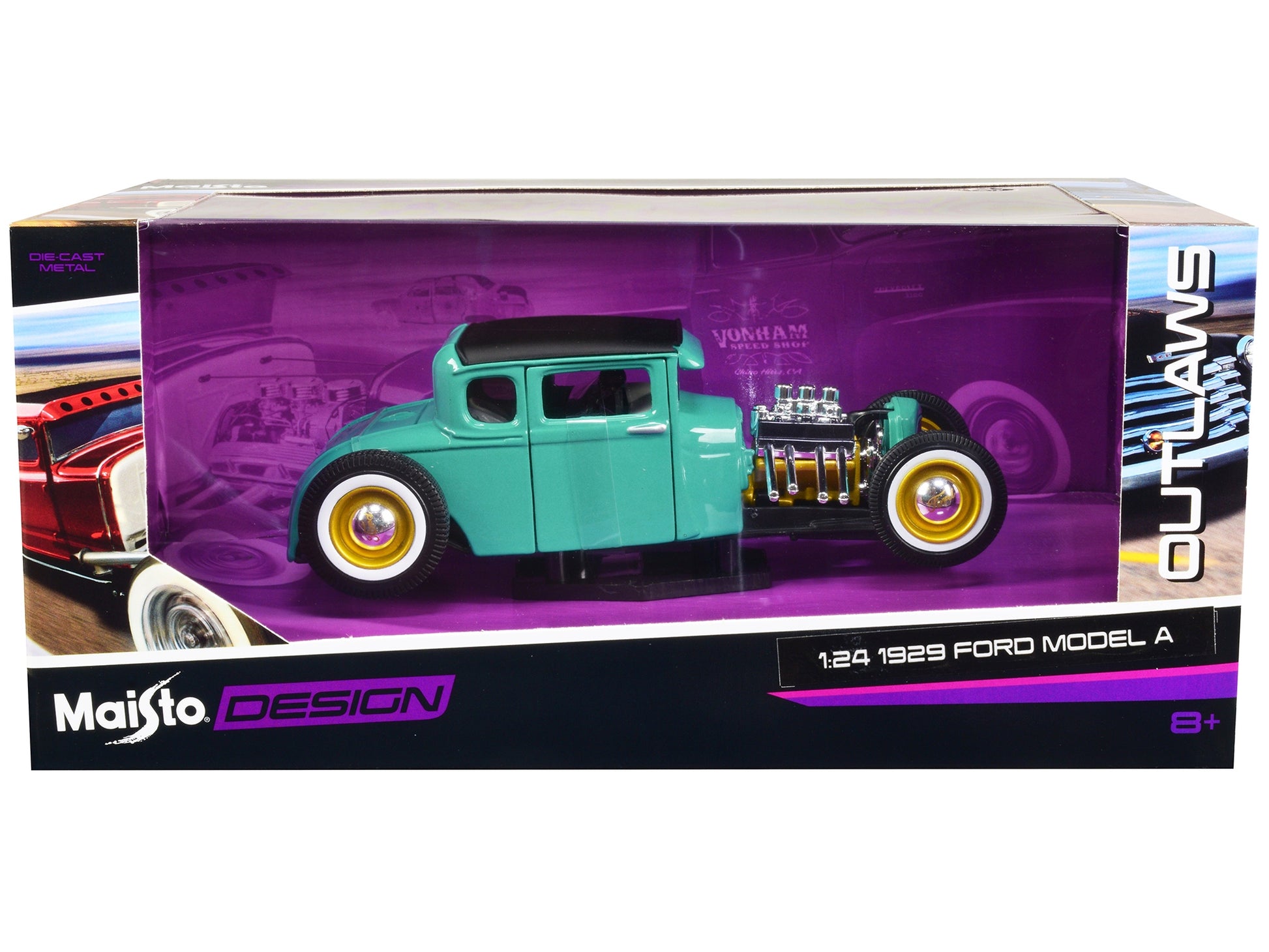 1929 Ford Model A Green with Matt Black Top "Outlaws" Series 1/24 - Premium Ford Models from Maisto - Just $52.19! Shop now at Rapidvehicles