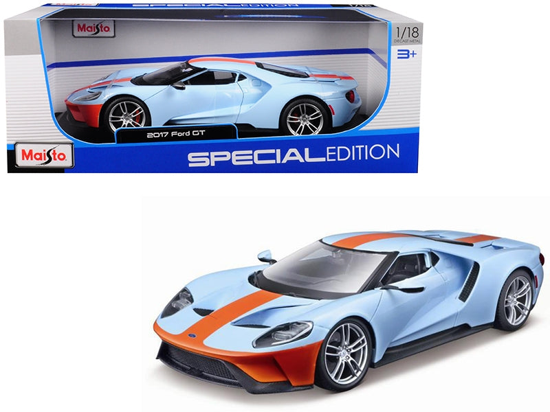 2017 Ford GT Blue with Orange Stripe "Special Edition" 1/18