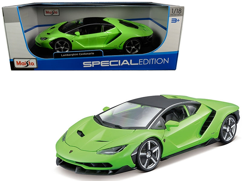 Lamborghini Centenario Lime Green with Matt Black Top 1/18 - Premium Lamborghini Models from Maisto - Just $80.99! Shop now at Rapidvehicles