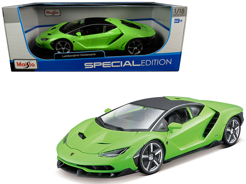 Lamborghini Centenario Lime Green with Matt Black Top 1/18 Diecast Model Car by Maisto free shipping USA
