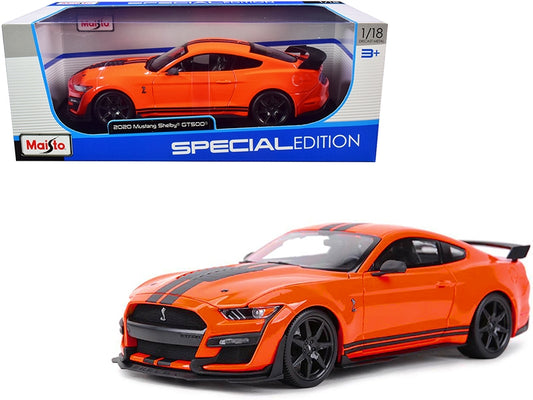 2020 Ford Mustang Shelby GT500 Orange with Black Stripes "Special - Premium Mustang Models from Maisto - Just $77.39! Shop now at Rapidvehicles