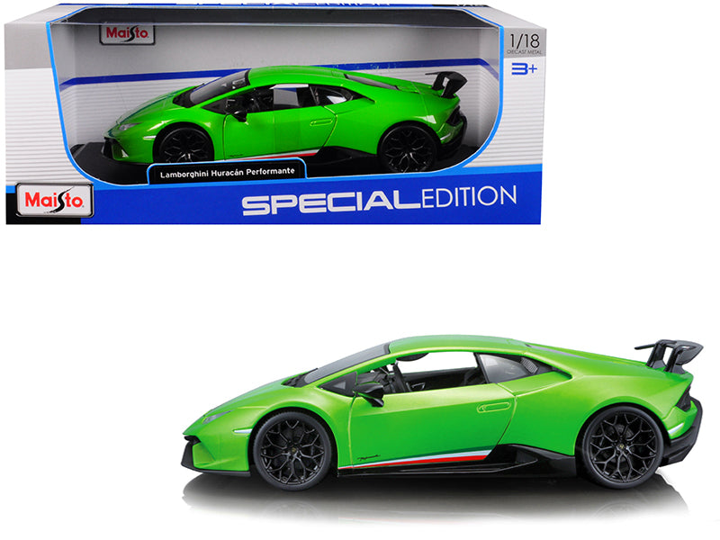 Lamborghini Huracan Performante Metallic Green 1/18 Diecast Model Car by Maisto free shipping USA