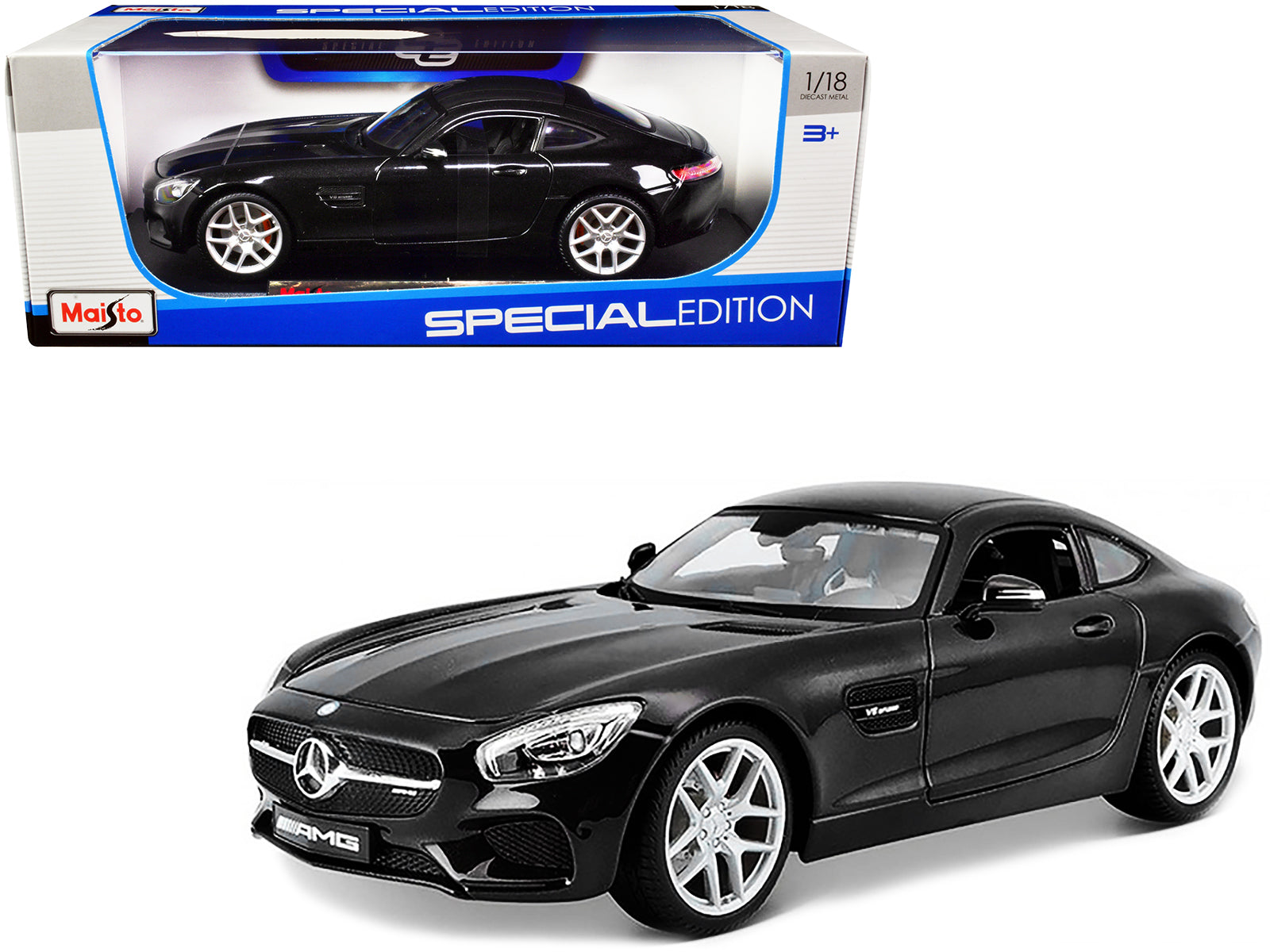 Mercedes Benz AMG GT Black Metallic "Special Edition" 1/18 Diecast Model Car by Maisto free shipping USA