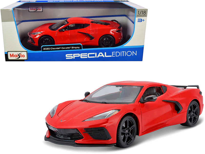 2020 Chevrolet Corvette Stingray C8 Red 1/18 Diecast Model Car by Maisto free shipping USA