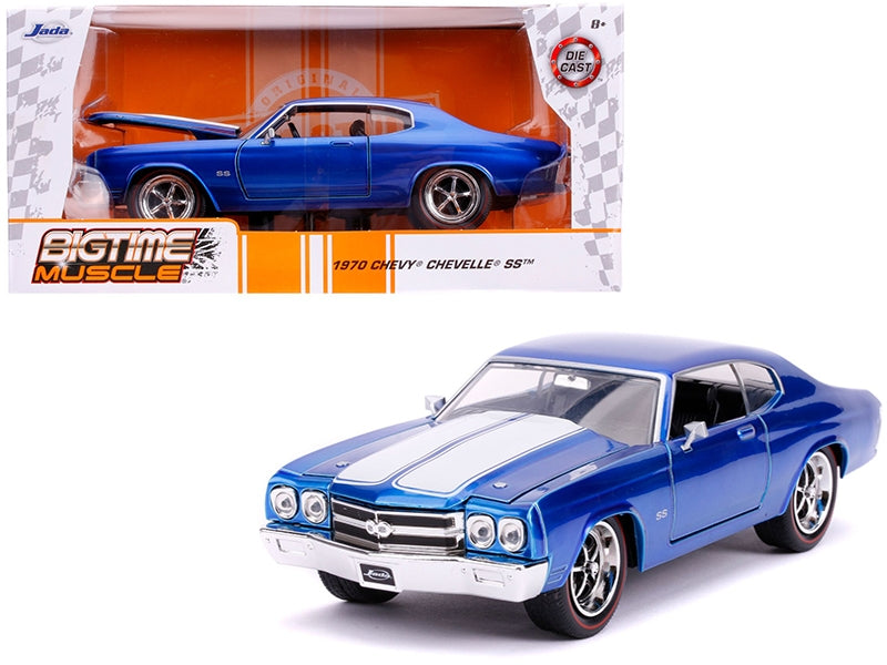 1970 Chevrolet Chevelle SS Candy Blue with White Stripes "Bigtime Muscle" 1/24 Diecast Model Car by Jada - Premium Chevrolet Models from Jada - Just $40.03! Shop now at Rapidvehicles