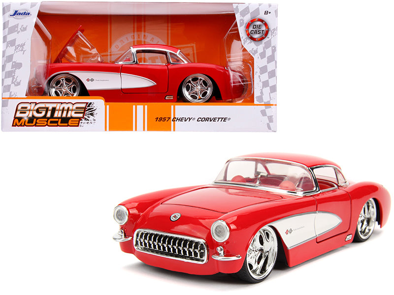 1957 Chevrolet Corvette Red with Red Interior "Bigtime Muscle" - Premium Corvette Models from Jada - Just $62.09! Shop now at Rapidvehicles