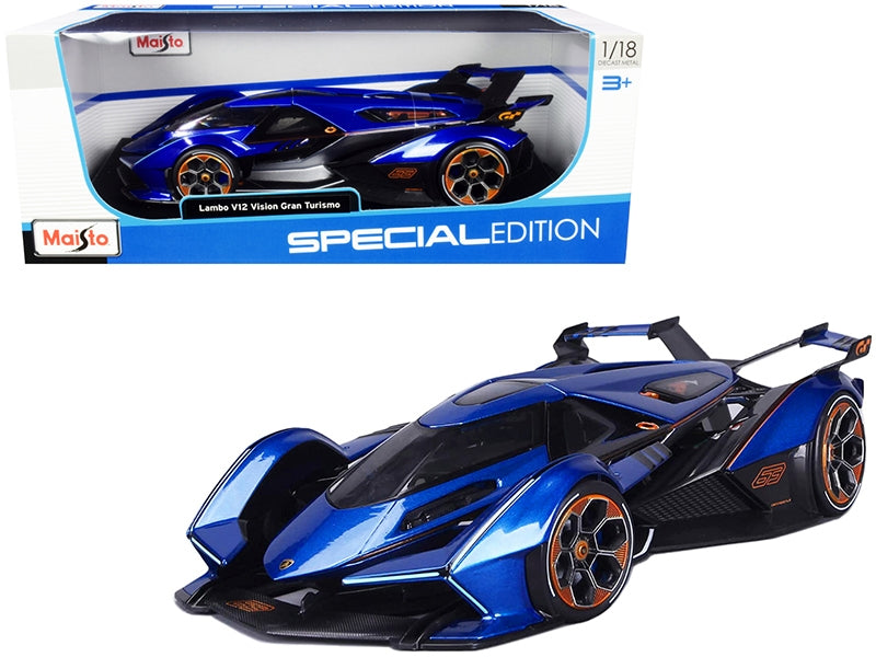 Lamborghini V12 Vision Gran Turismo Blue Metallic 1/18 Diecast - Premium Lamborghini Models from Maisto - Just $80.99! Shop now at Rapidvehicles