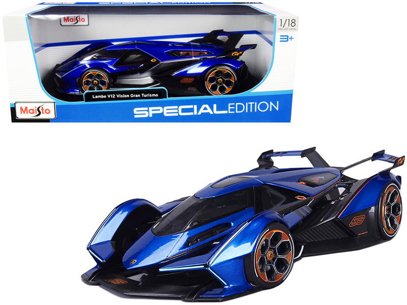 Lamborghini V12 Vision Gran Turismo Blue Metallic 1/18 Diecast Model Car by Maisto - Premium  from Maisto - Just $72.99! Shop now at Rapidvehicles