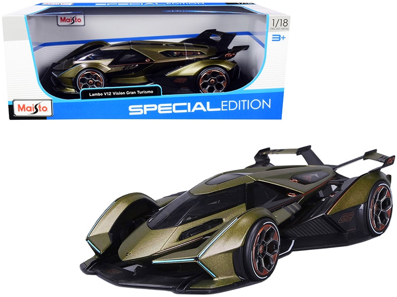 Lamborghini V12 Vision Gran Turismo Matt Green Metallic 1/18 - Premium Lamborghini Models from Maisto - Just $80.99! Shop now at Rapidvehicles