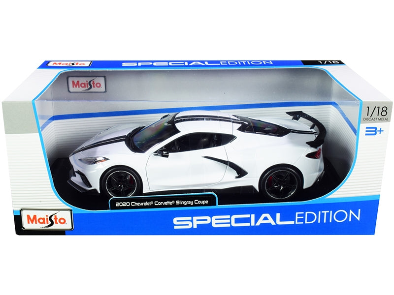 2020 Chevrolet Corvette Stingray C8 Coupe with High Wing White - Premium Corvette Models from Maisto - Just $70.49! Shop now at Rapidvehicles