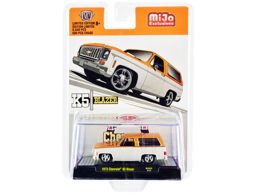 1973 Chevrolet K5 Blazer Orange Metallic and White Metallic - Premium Chevrolet Models from M2 - Just $40.49! Shop now at Rapidvehicles