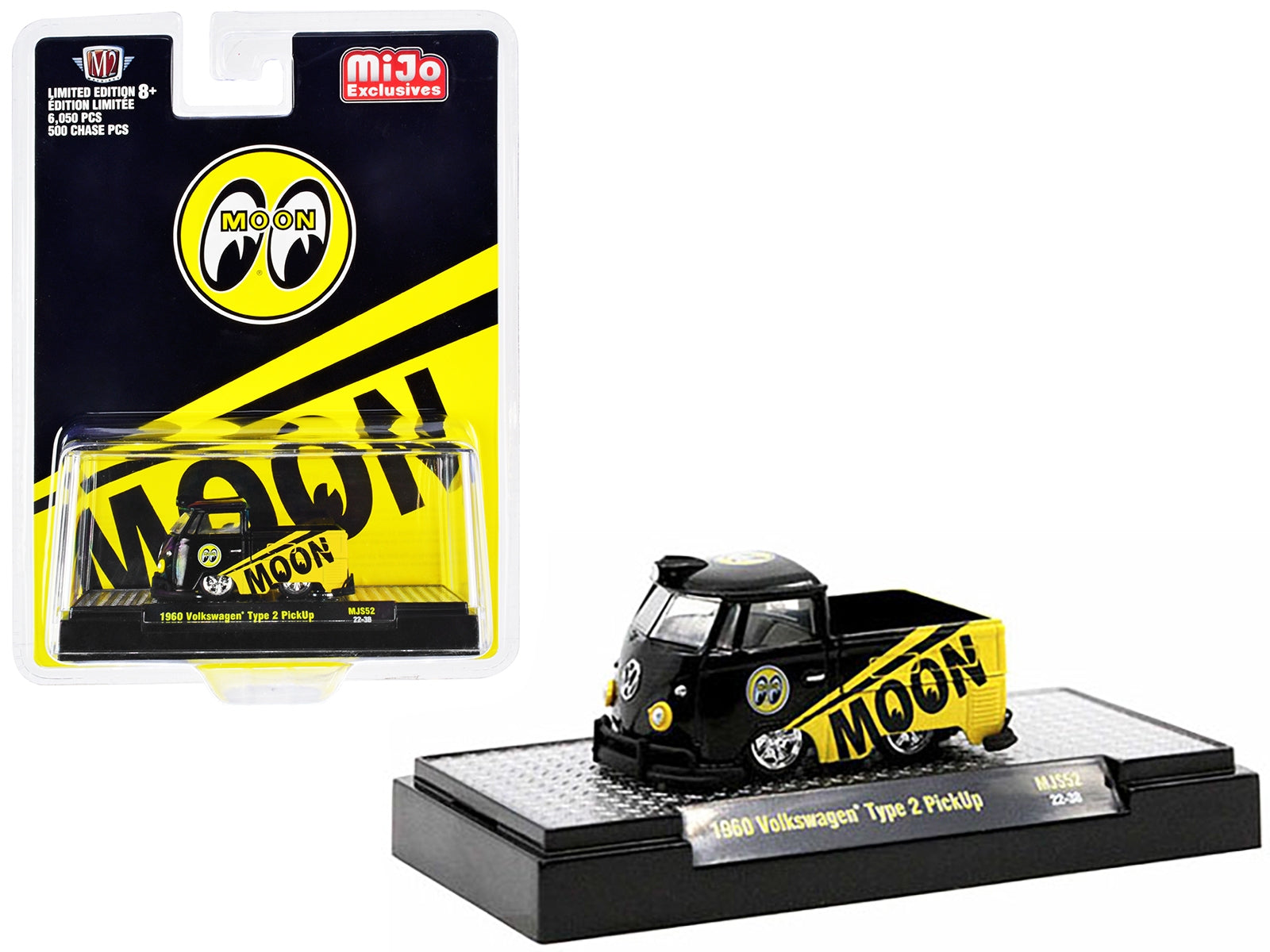 1960 Volkswagen Type 2 Pickup Truck "Mooneyes" Black and Yellow Limited Edition to 6050 pieces Worldwide 1/64 Diecast Model Car by M2 Machines - Premium Volkswagen Models from M2 - Just $36.37! Shop now at Rapidvehicles