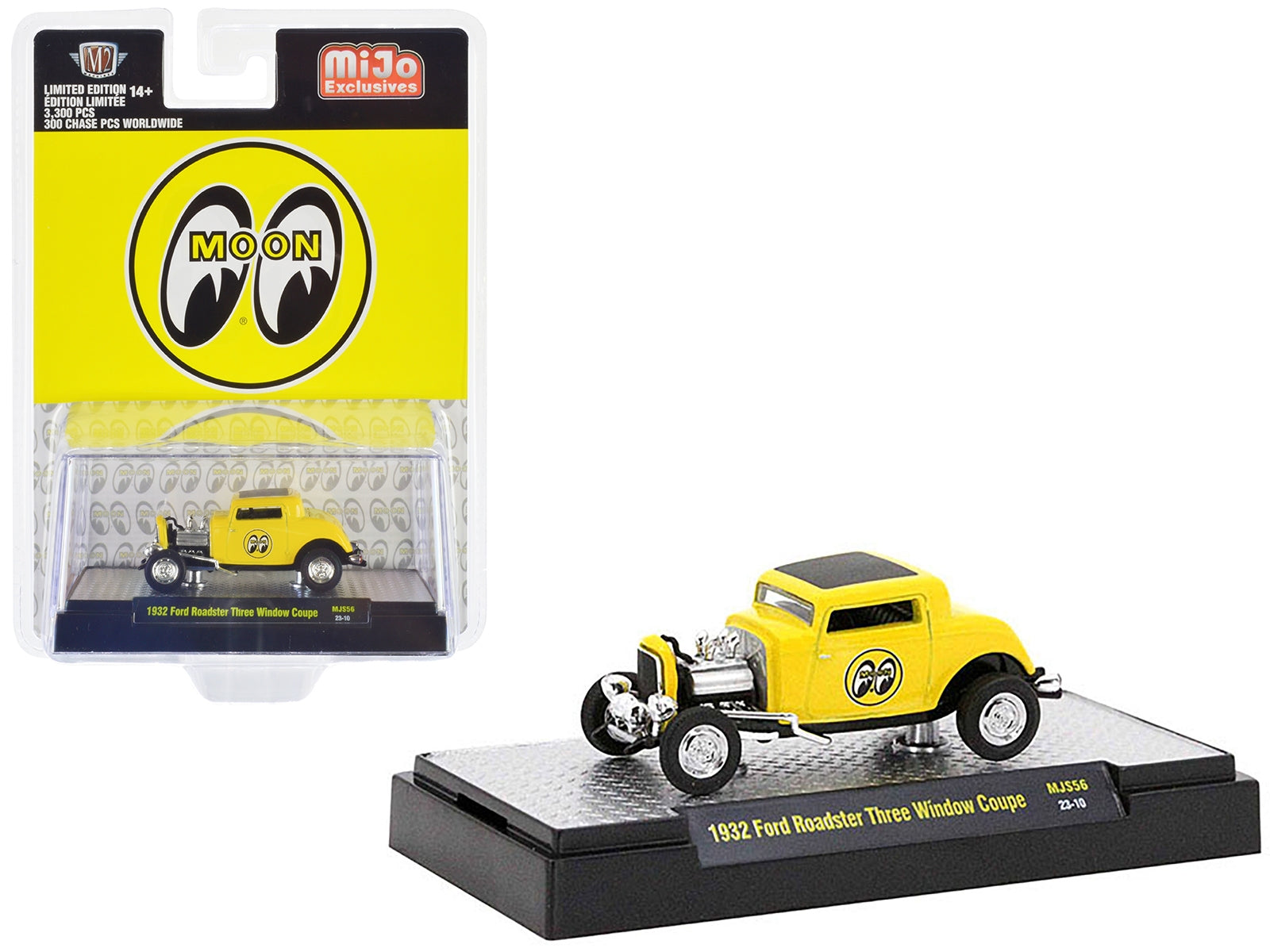 1932 Ford Roadster Three Window Coupe Yellow with Black Top - Premium Ford Models from M2 - Just $37.79! Shop now at Rapidvehicles