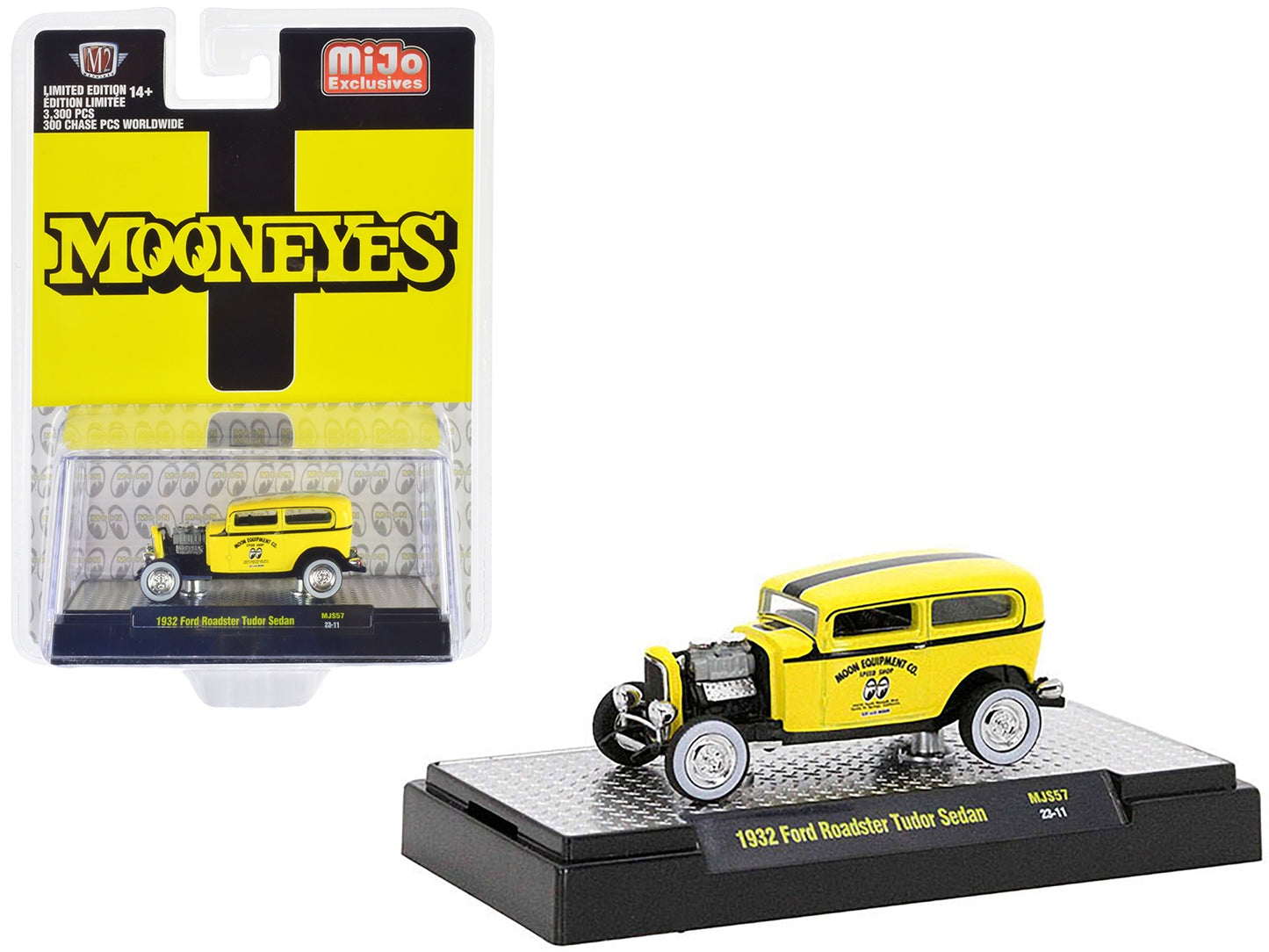 1932 Ford Roadster Tudor Sedan Yellow with Black Stripes - Premium Ford Models from M2 - Just $37.79! Shop now at Rapidvehicles