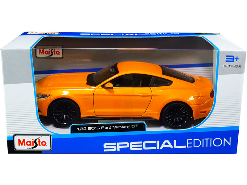 2015 Ford Mustang GT 5.0 Orange Metallic 1/24 Diecast Model Car by Maisto free shipping USA