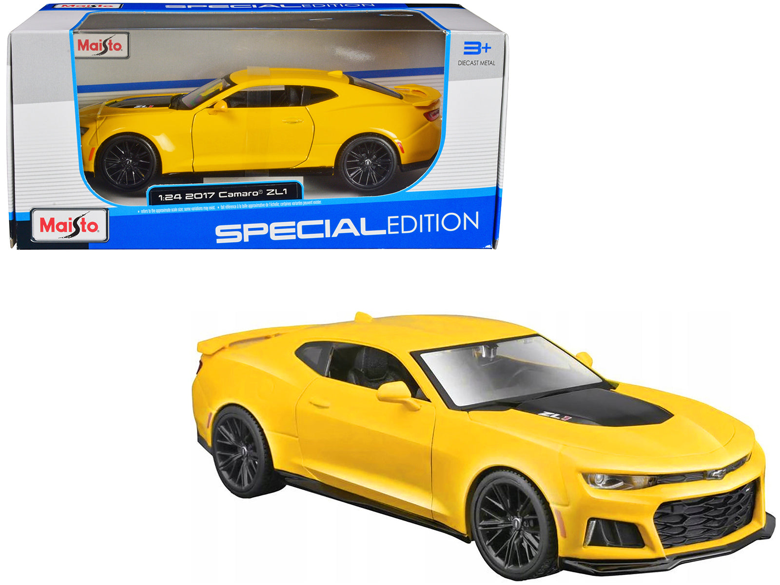 2017 Chevrolet Camaro ZL1 Yellow Metallic "Special Edition" 1/24 Diecast Model Car by Maisto free shipping USA